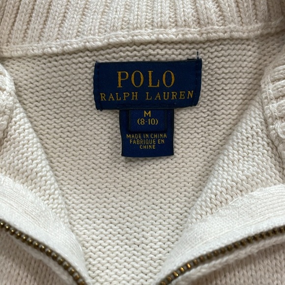 Polo Ralph Lauren Big Pony Full Zip Cardigan Sweater Size M (8-10) - Picture 3 of 10